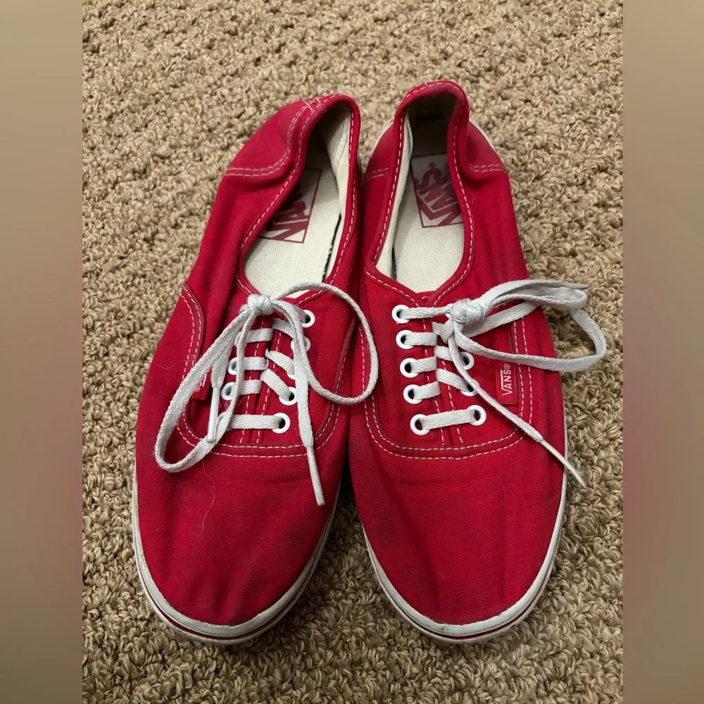 Vans Red Canvas Low-Top Sneakers - Picture 1 of 3